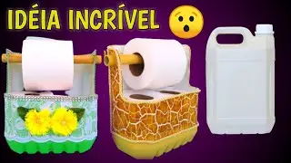 Ideia Incrível com Galão de 5 Litros, Como Fazer Porta Papel Higiênico - Artesanato Reciclado