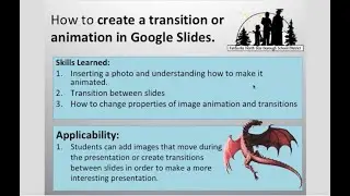 How to animate an object or change slide transitions within Google Slides.