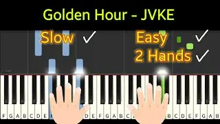Golden Hour | JVKE | piano tutorial level medium two hands