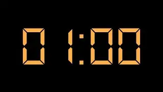 Timer 1 Menit Digital Font - Yellow Orange HD No Copyright
