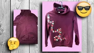 Как нарисовать змею. 🐍 Рисунок змеи акрилом. Как рисовать на одежде. Что делать если посадили пятно.