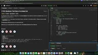 Maximum Twin Sum of a Linked List | Leetcode 2130 | Python | Explained | Easy