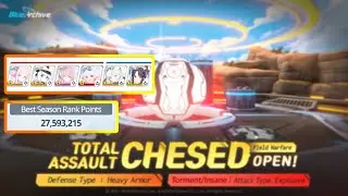Blue Archive || Total Assault Chesed Outdoor - Insane Mika 1 Team - 27,593,215 pts
