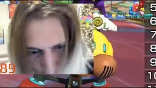 xQc goes crazy after beating stream snipers in Mario Kart