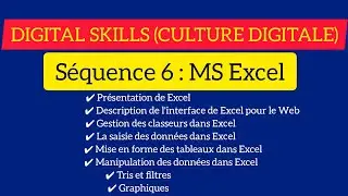 DIGITAL SKILLS (CULTURE DIGITALE) S2 / Séquence 6 : MS Excel