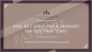 Applying for a Passport