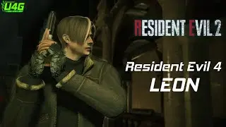 Resident Evil 2 Remake Re4 Leon mod Gameplay and cutscenes