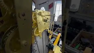 Waterbury ladder chain grandfather clock movement on test stand after overhaul #clock