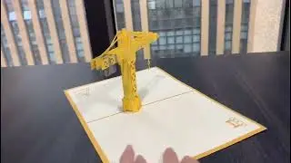 3D Pop Up Tower Crane Greeting Card