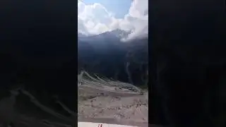 Winding road at Chiyalekh Pass. INDIA #hairpinbends #dangerousroads #viral #short