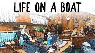 Living on a Sailboat // Watercolor Painting Timelapse