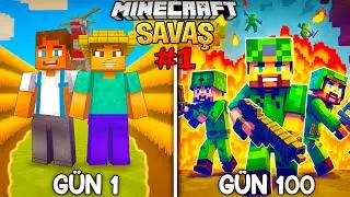 Minecraft'ta SAVAŞTA 100 GÜN Hayatta Kaldım! (#1)