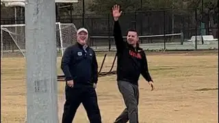 Georgia Bulldogs coach Hartley visits Glynn Academy High School via helicopter! 🚁