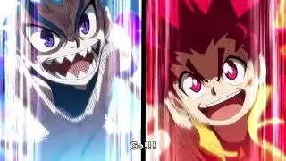 Lui vs hyuga beyblade burst sparking