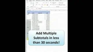 Insert multiple subtotals into your spreadsheet.