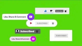 Copyright Free Green screen subscribe, Bell icon and Like Button | Download link in the Description