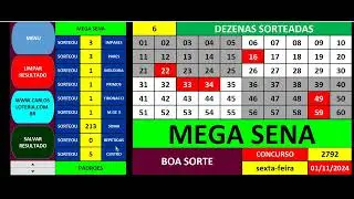 MEGA SENA RESULTADO 2792