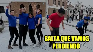 Saltando los cuadros - equipo rojo Vs equipo azul