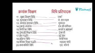 shikshan vidhi or unke janak
