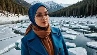 My WIFE & I found this FROZEN LAKE in the FOREST Poconos Pocono Mountains