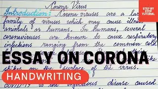 Write an essay on Coronavirus in English | Essay on COVID-19| Essay on Corona| Handwriting  |Part 18