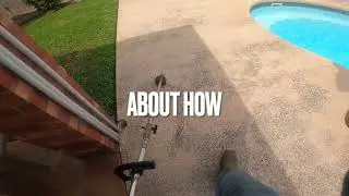 How to TRIM Grass by a Swimming Pool vid12 | Don't get Fired #fpv #backyard #lawn #gopro #echousa