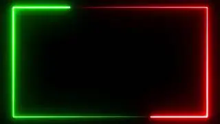 Red & Green Rectangle Neon Frame Seamless Loop