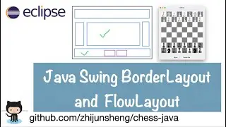 Java Chess 018: Java Swing BorderLayout and FlowLayout example