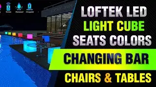 LOFTEK LED Light Cube: 20-inch RGB Cube Seats Colors Changing Bar Chairs&Tables, UL Listed Adapter
