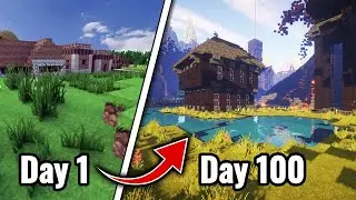 Day 1 vs Day 100 Houses in Minecraft