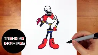 How To Draw FNF MOD Character - Indie Cross Papyrus Easy Step by Step