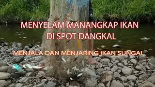 Menjala Ikan Sungai di spot dangkal