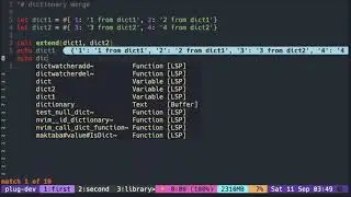 Vimscript Tutorial: Dictionary ( merge 2 dictionaries )
