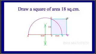 draw a square of area 18 sq cm/18   ചതുരശ്ര സെന്റിമീറ്റർ പരപ്പളവുള്ള സമചതുരംവരയ്ക്കുക