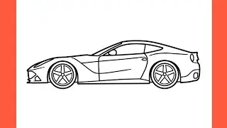 How to draw a FERRARI F12 BERLINETTA easy / drawing Ferrari f12 2012 sports car step by step