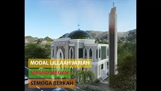Desain Masjid Minimalis modern dua lantai dengan atap dome