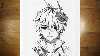 Anime Drawing | How to Draw Tartaglia Genshin Impact