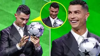 Cristiano Ronaldo at the Champions League draw 👀