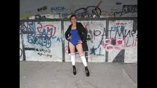 Natalia - Passion2Fashion #0264: Wearing Boots, Overknee-Socks and Swimsuit (!) outdoor…