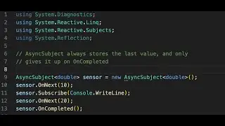 c# Reactive Programming AsyncSubject in 1 min