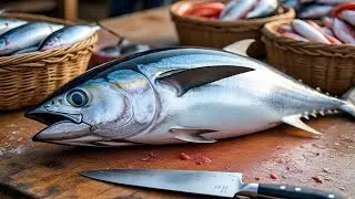 Amazing! Ways to Cut Fish in Traditional Markets, Sorong City Indonesia, Live Streaming