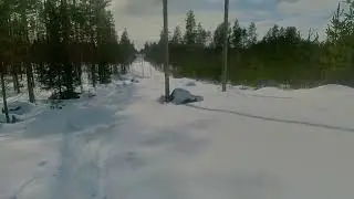 My enjoying outdoor recreation in WatershedRoute in South-Savo on 2 April 2023 Finland.