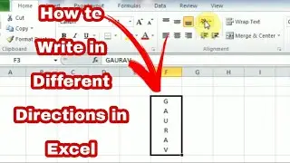 How to write text in different directions in Excel