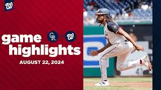 Rockies vs. Nationals Game Highlights (8/22/24) | MLB Highlights