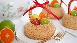 I made a basket fruit pie. / Cookie Choux Pastry Recipe / Vanilla Cream Puffs / Choux Au Craquelin