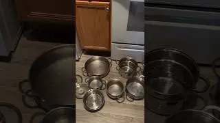 Ideas to organize pots in a small kichen cabinet #smallkitchen #smallspace #shorts