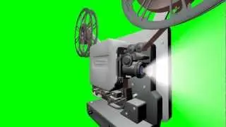 Projector 35mm 16mm 8mm film 3D model move into lamp green screen animation 64bit test 1 s01r03