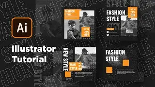 Illustrator Tutorial  | Simple Social Media Banner Design | Man Style | Fashion