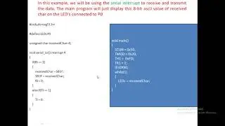 Lecture 23 : 8051 Serial Communication Interrupt Programming using Embedded C(Keil)