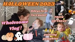 Halloween 2023 VLOG, Painting pumpkins, Trick or treating and Face painting!